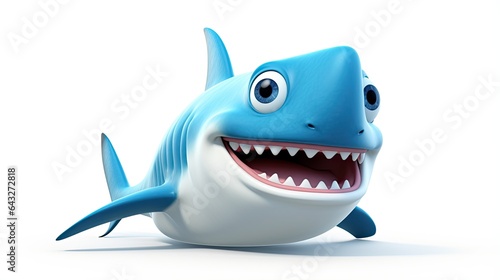 Shark dolphin blue isolated on white background