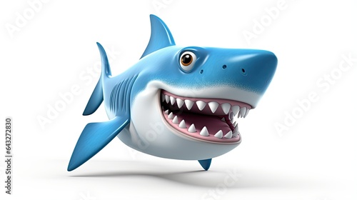 Shark dolphin blue isolated on white background