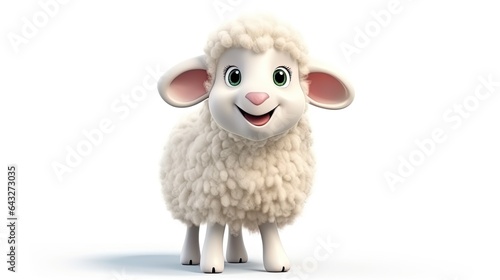 Sheep cute animal character isolated on white background