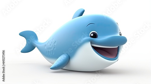 Shark dolphin blue isolated on white background