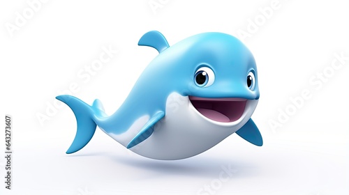 3D whale animal cartoon character