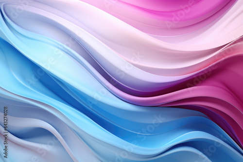 Abstract design with vibrant pink, blue and white waves. Colorful wavy pattern creates eye-catching and modern visual.
