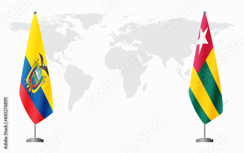 Ecuador and Togo flags for official meeting