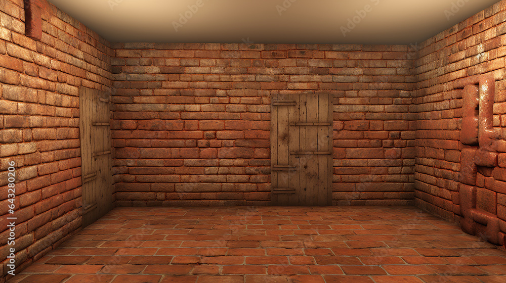 Fototapeta premium _3D_grunge_room_interior_with_spotlight_and_smoky_atm