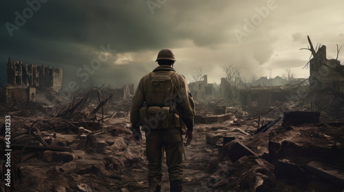 WW2 Soldier's Heroic Stand in War-Torn European Town: A Glimpse into World War II.