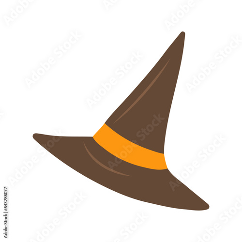Vector flat illustration of cartoon Halloween witch hat icon