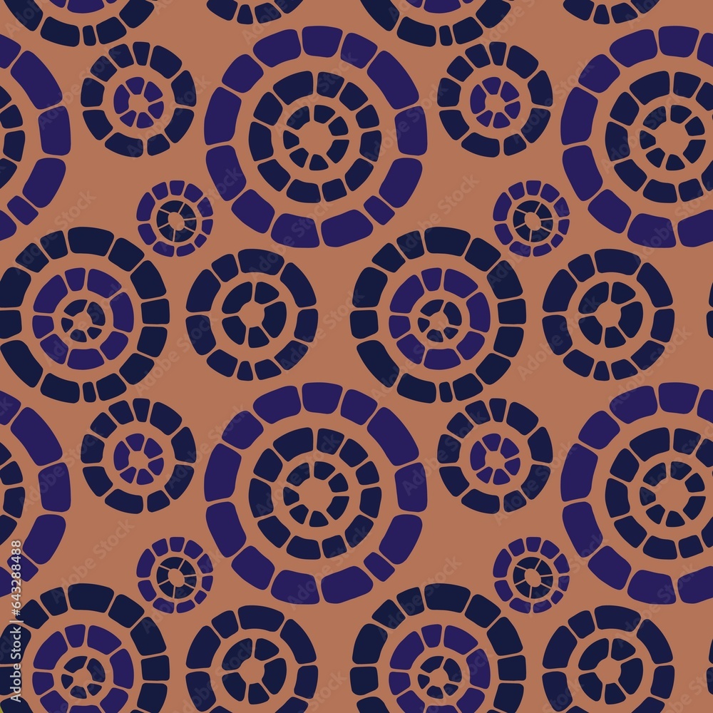 Abstract stone seamless geometric circle wall pattern for wrapping paper and kids clothes print and summer