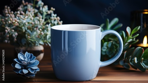Cup for coffee or tea. Place for text