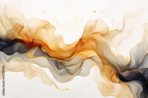 Abstract waves gold black gray curved lines. Liquid art background