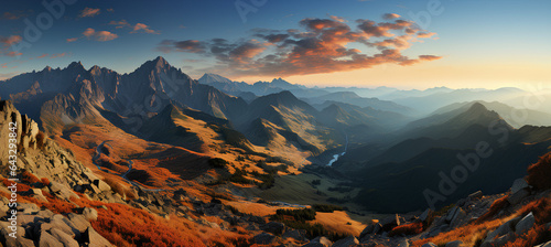  Panorama mountain autumn landscape