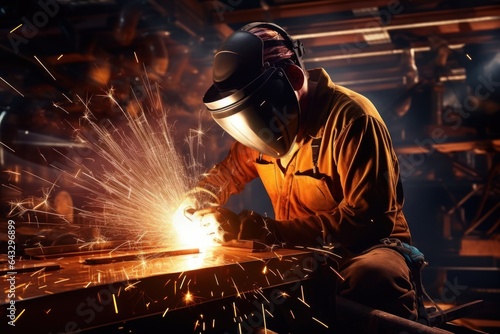 welder at work in factory © Ева Поликарпова