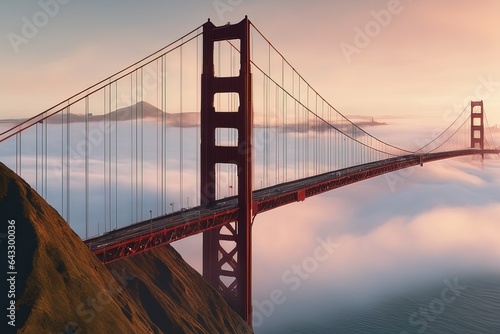 golden gate bridge and fog  san francisco  california.golden gate bridge and fog  san francisco  california.golden gate bridge in san francisco  california
