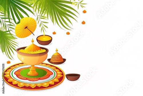 illustration of happy new year of the hindu religious backgroundillustration of happy new year of the hindu religious backgroundvector illustration of happy pongal background photo