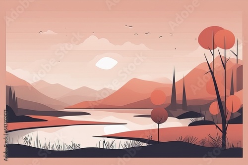 abstract color vector illustrationabstract color vector illustrationabstract autumn landscape with mountains and forest