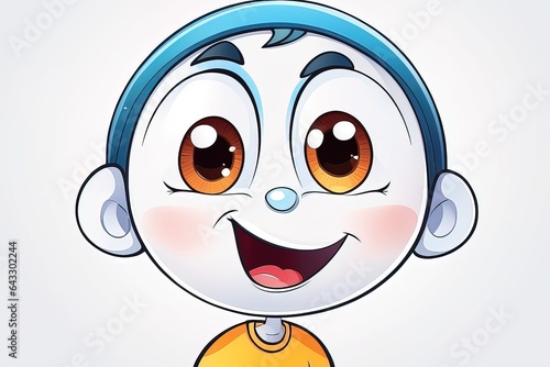 cartoon smiling baby with blue backgroundcartoon smiling baby with blue backgroundillustration of a cute cartoon baby photo