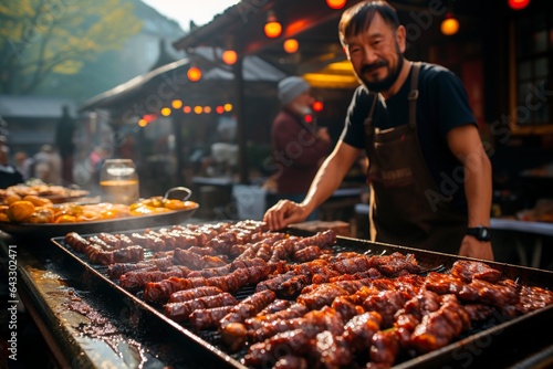 Oktoberfest delights: Sizzling sausages and grilled meats on a platter.