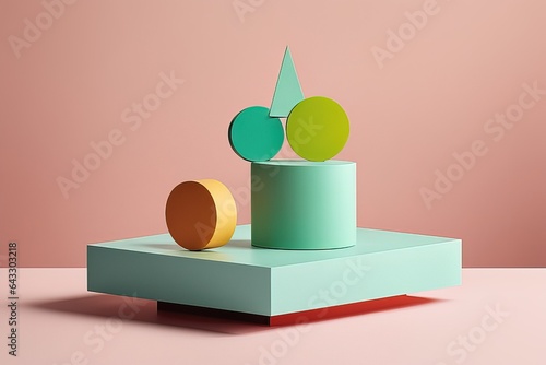 abstract 3 d render of geometric shapes on a pastel background. for design. modern styleabstract 3 d render of geometric shapes on a pastel background. for design. modern style3 d render of abstract m photo