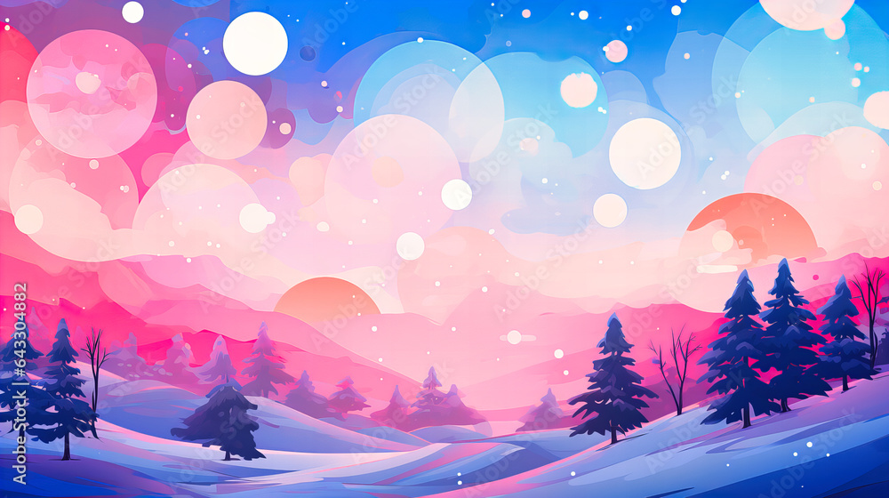 Fototapeta premium Frigid halos forming gradient circles