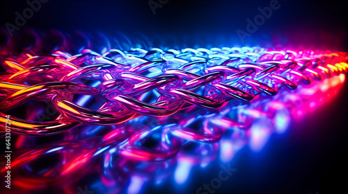 Neon chain weaving links of luminescent connection