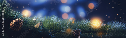 Christmas beautiful fir tree banner