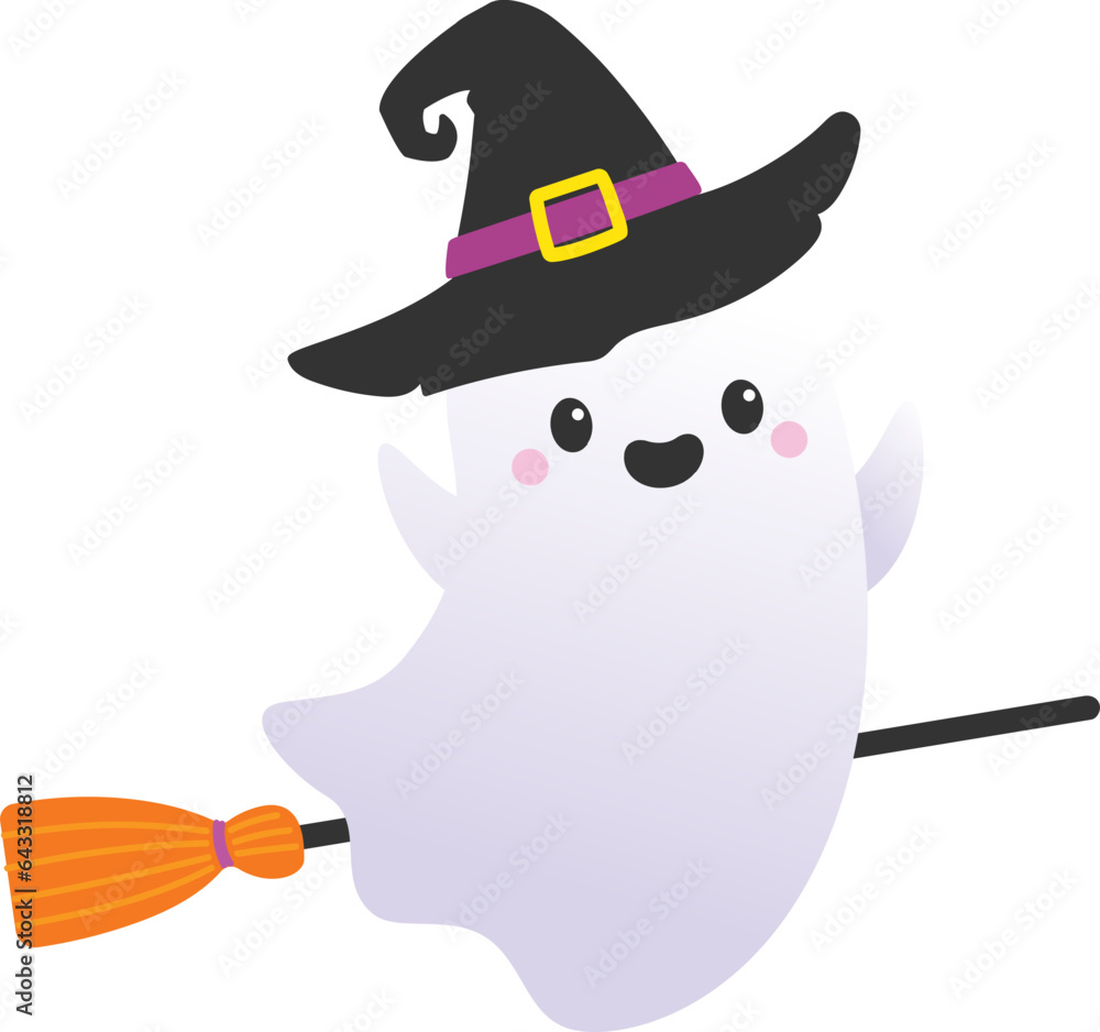 Fototapeta premium Halloween Ghosts, Cute Ghost, Kawaii, Spook