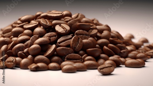 Coffee beans on a white background. Close-up.