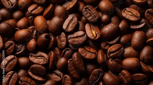 Coffee beans background. Close up of roasted coffee beans.