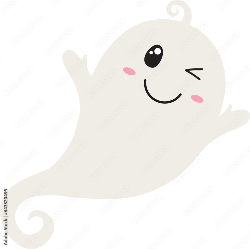 Fototapeta premium Halloween Ghosts, Cute Ghost, Kawaii, Spook