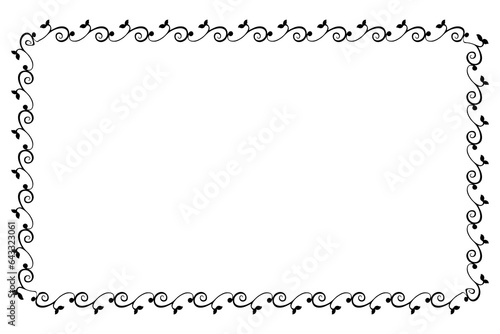 simple seamless vector gold golden rectangle hand draw sketch floral border 