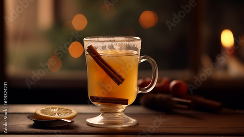 Orange hot toddy drink star anise cinnamon cold picture Ai generated art