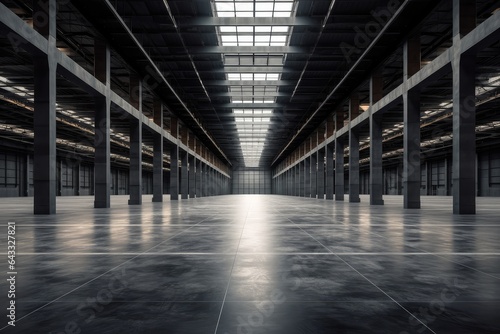 Inside the super large empty factory