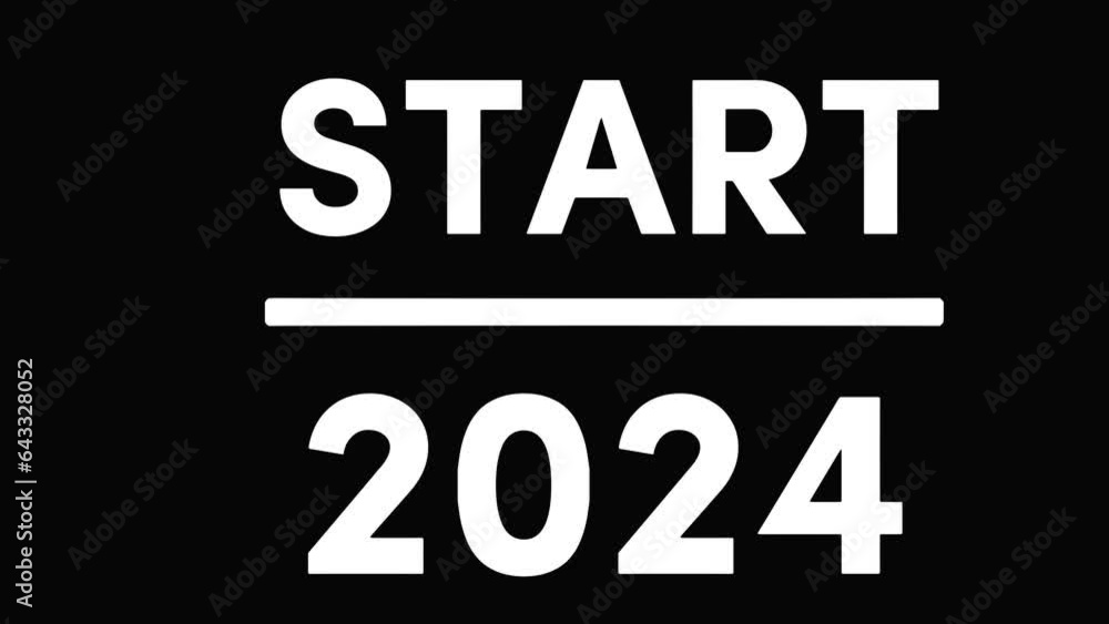 start 2024 with smooth text animation video on dark background start 2024 with smooth text animation video on dark background