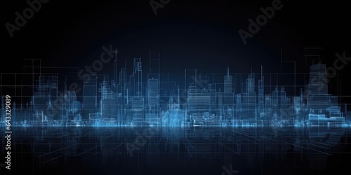 blue big data city science and technology background