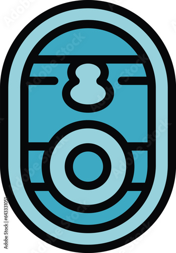 Sardine can icon outline vector. Fish conserve. Vintage oil color flat