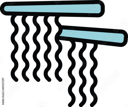 Noodle sticks icon outline vector. Menu cuisine. Japan food color flat
