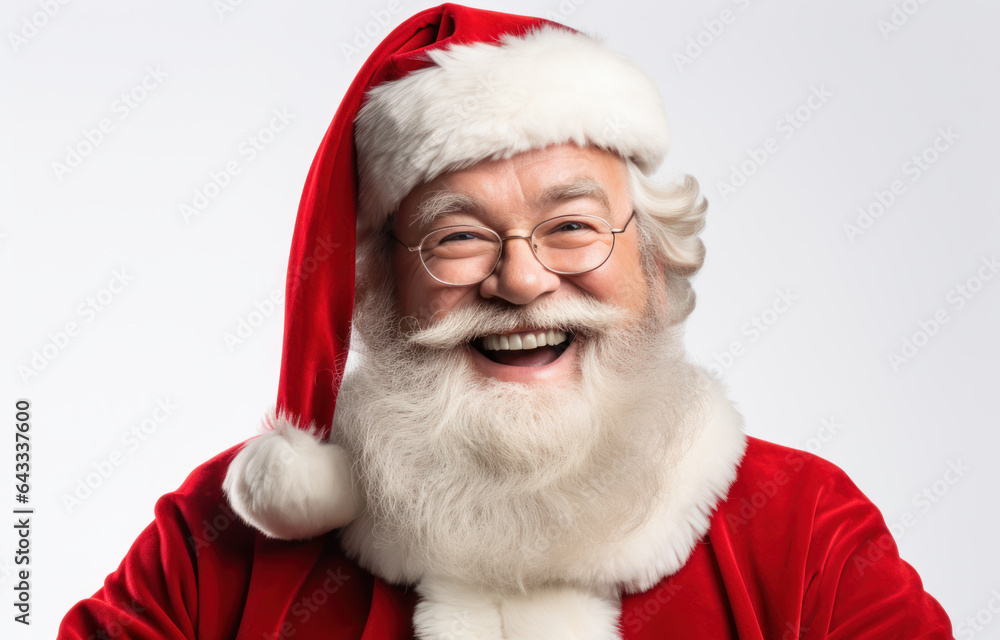 Fototapeta premium Portrait of Santa Claus, Father Christmas on a white isolated background.