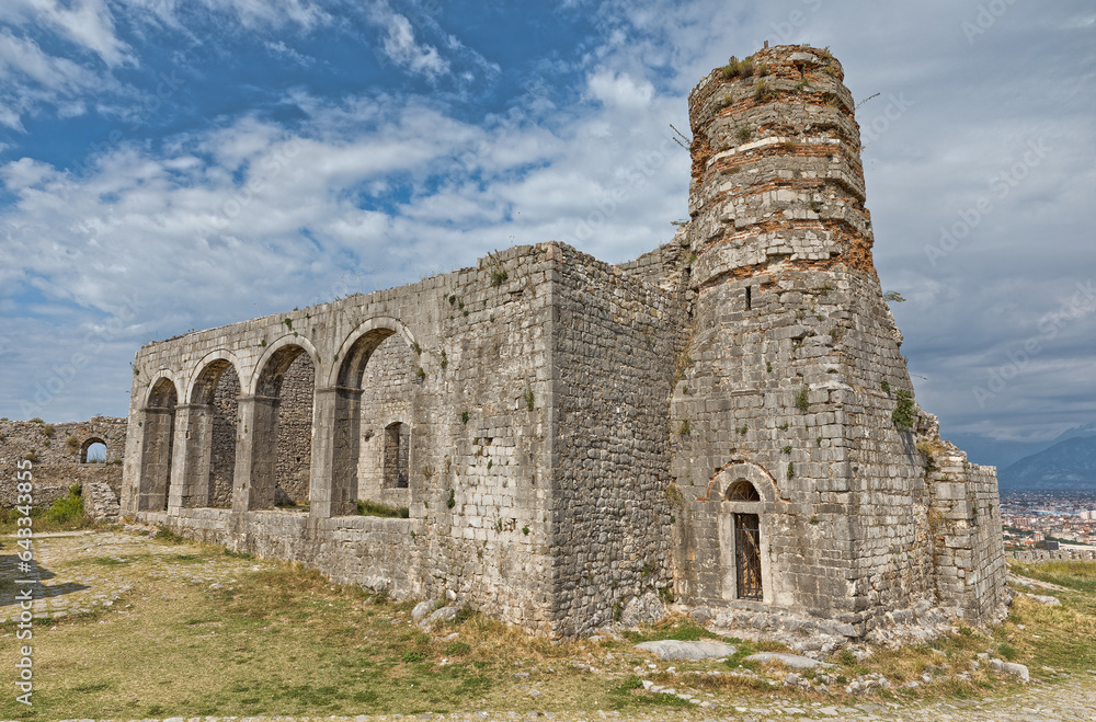 Medieval Rosafa Fortress Ruins in Shkoder, Albania
