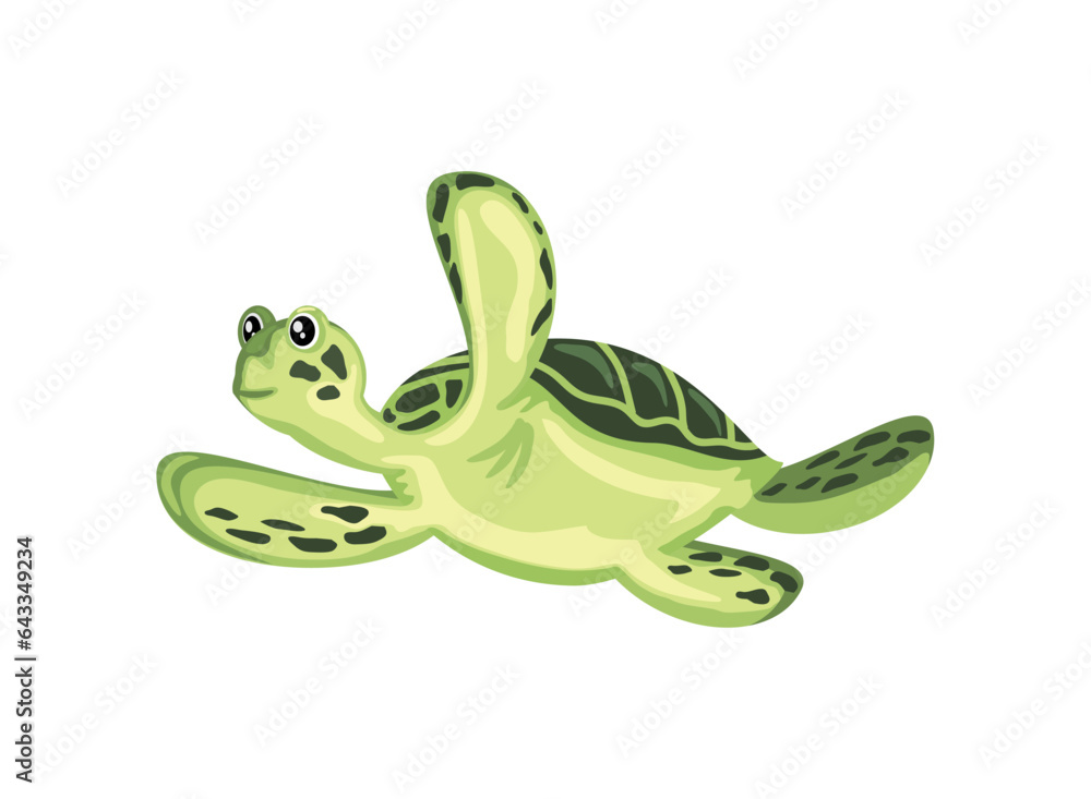 Fototapeta premium cute turtle icon design white backgroound