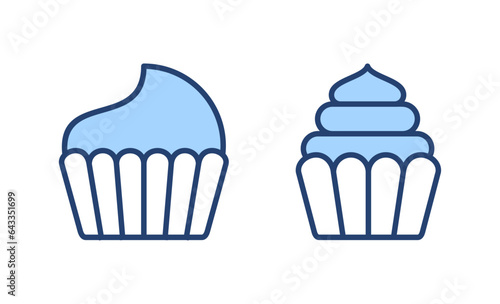 Cup cake icon vector. Cup cake sign and symbol
