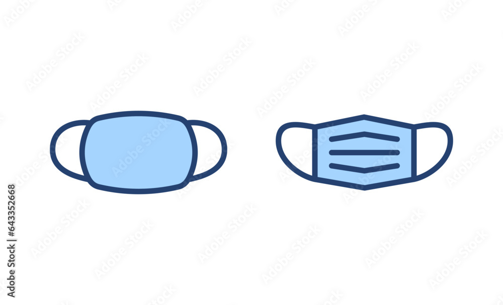 Mask icon vector. Medical mask sign and symbol. Man face with mask icon. Safety breathing mask Mask icon vector. Medical mask sign and symbol. Man face with mask icon. Safety breathing mask