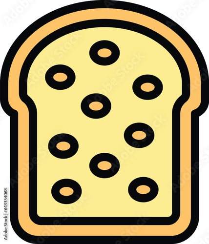Easter panettone icon outline vector. Cake food. Bake cream color flat
