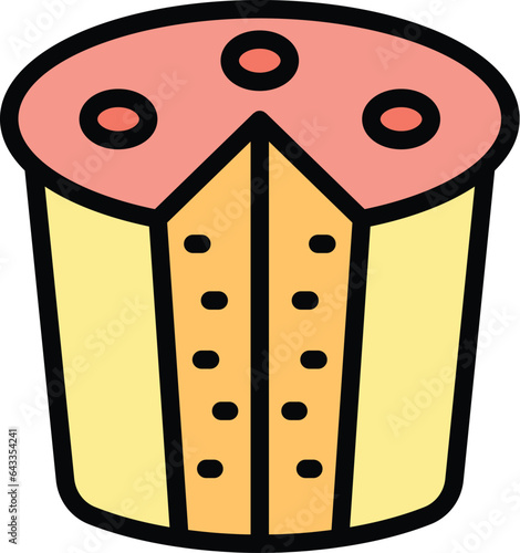 Bake panettone icon outline vector. Cake food. Baked slice color flat