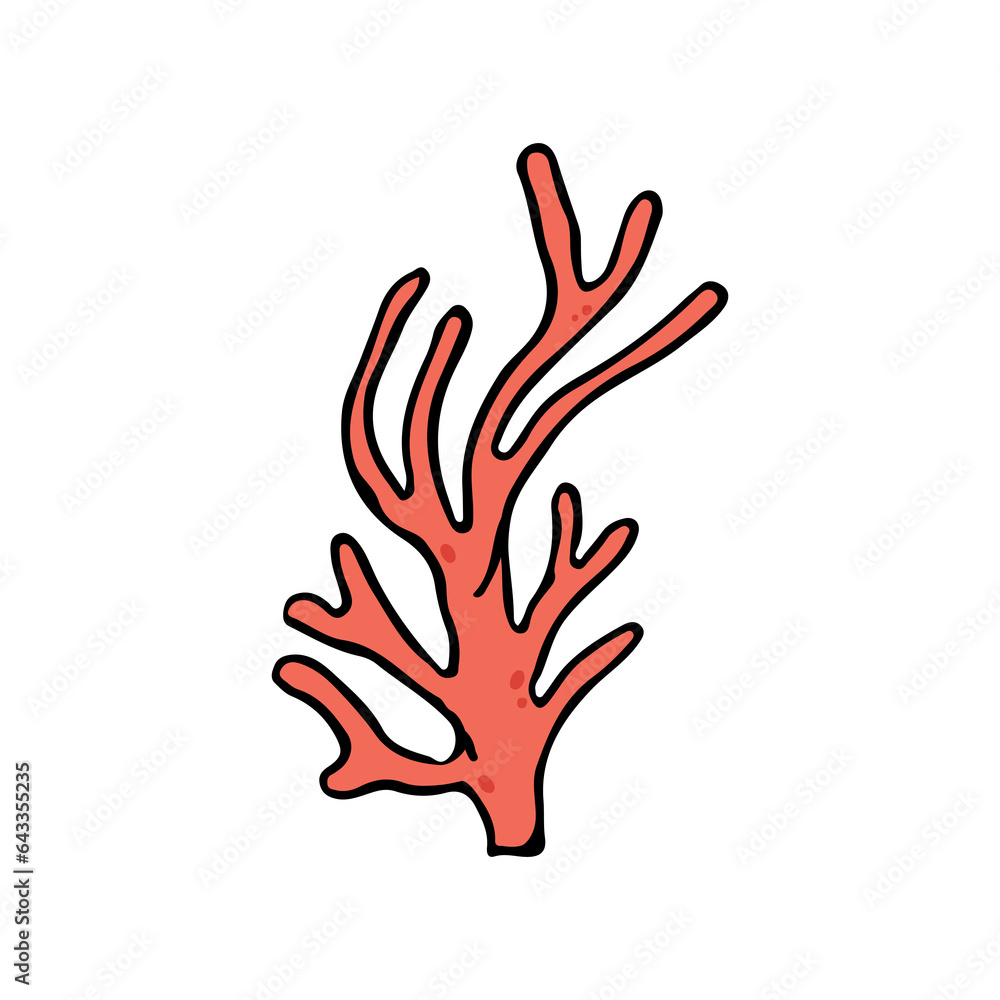 Illustration of orange ocean algae Illustration of orange ocean algae