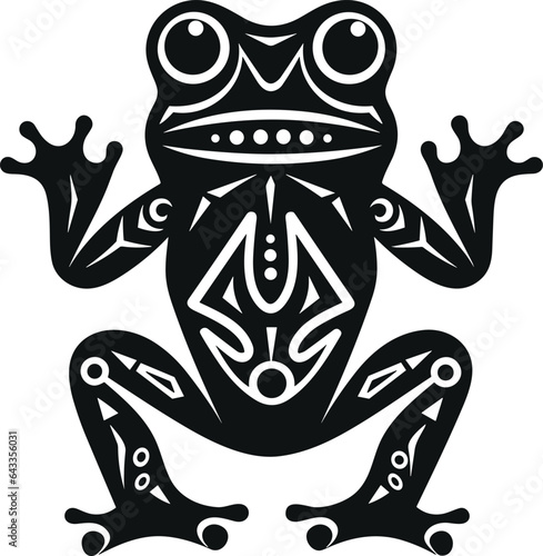 Canvas Print Aztec frog symbol vector illustration isolated on white background