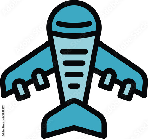 Airplane fly icon outline vector. City accommodation. Social resource color flat
