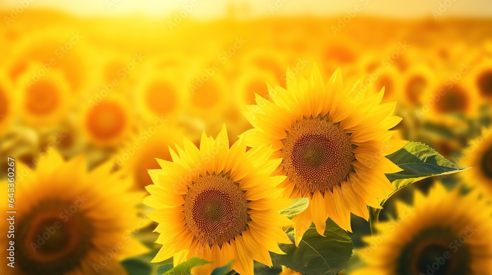 sunflower field in summer background