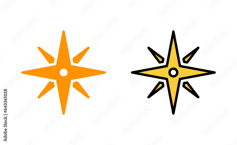 Compass icon set for web and mobile app. arrow compass icon sign and symbol