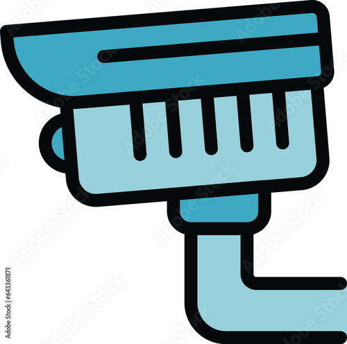 Video security icon outline vector. Hotel facility. Modern room color flat