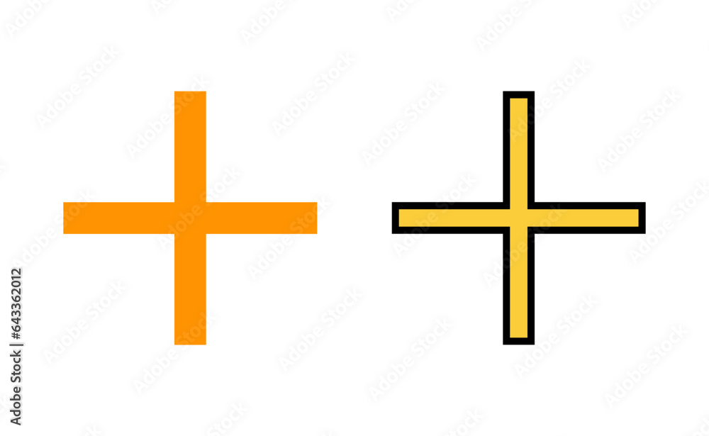 Fototapeta premium Plus Icon set for web and mobile app. Add plus sign and symbol