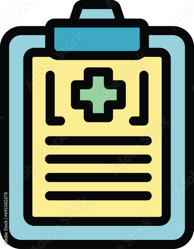 Medical board icon outline vector. Hotel facility. Room modern color flat
